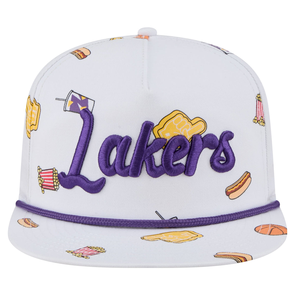 Men's Los Angeles Lakers New Era White Team Cheer Rope 19TWENTY Adjustable Hat