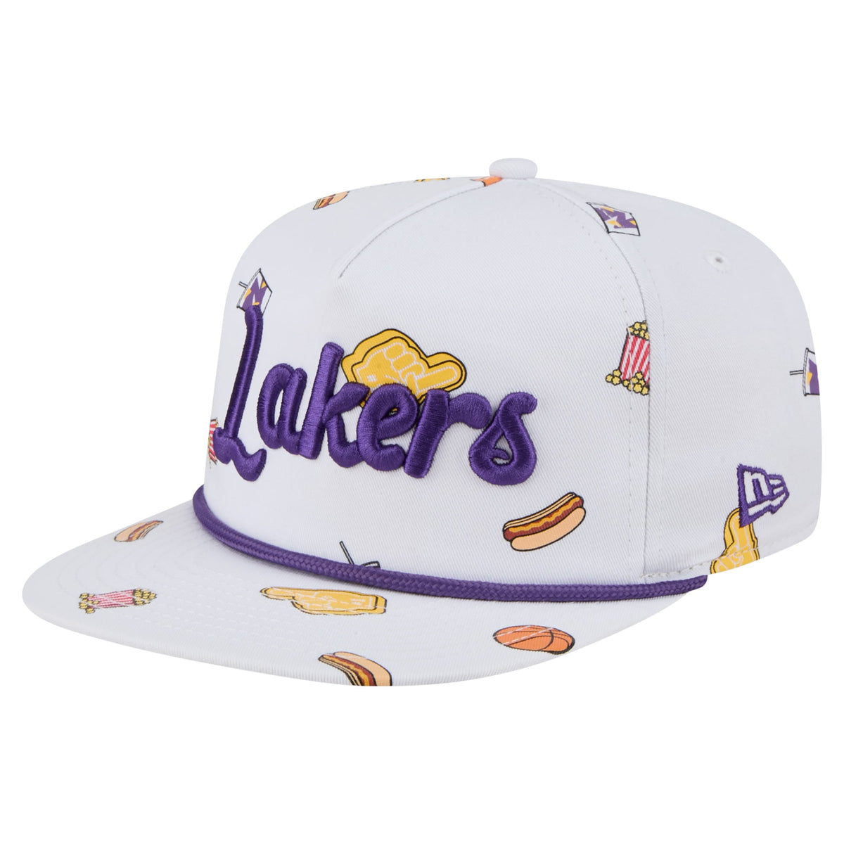 Men's Los Angeles Lakers New Era White Team Cheer Rope 19TWENTY Adjustable Hat