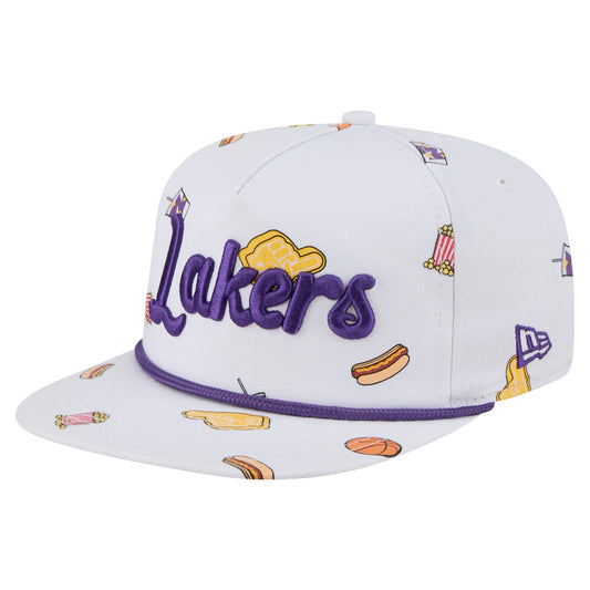 Men's Los Angeles Lakers New Era White Team Cheer Rope 19TWENTY Adjustable Hat