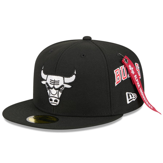 Men's Chicago Bulls New Era x Alpha Industries Black 59FIFTY Fitted Hat