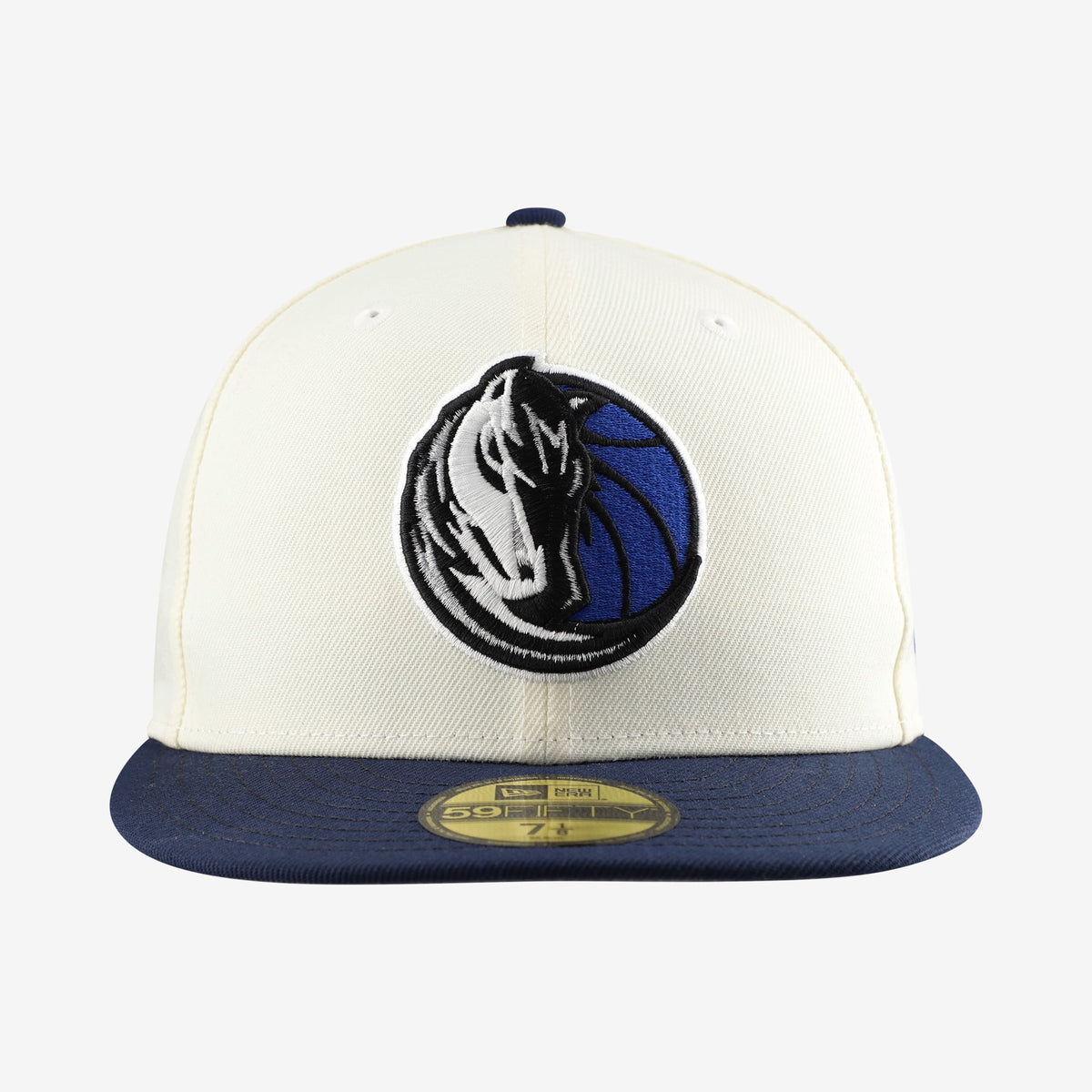 Men's Dallas Mavericks  New Era White/Navy Chrome 59FIFTY Fitted Hat