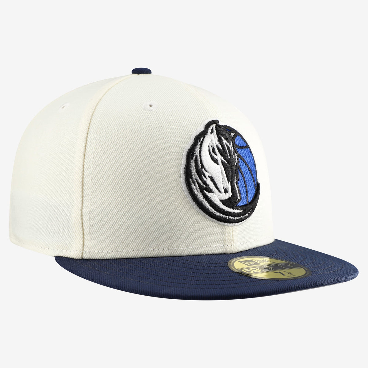 Men's Dallas Mavericks  New Era White/Navy Chrome 59FIFTY Fitted Hat