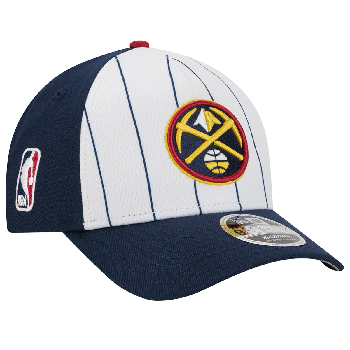 Men's Denver Nuggets  New Era White/Navy 2025 NBA Tip Off M-Crown A-Frame 9FORTY Adjustable Hat