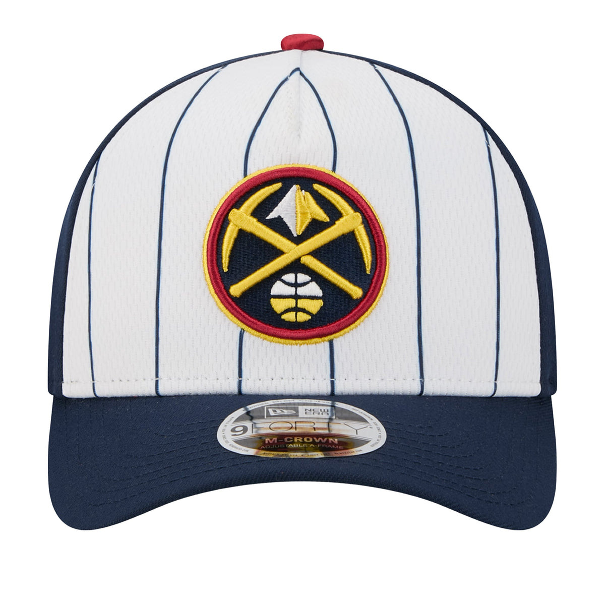 Men's Denver Nuggets  New Era White/Navy 2025 NBA Tip Off M-Crown A-Frame 9FORTY Adjustable Hat