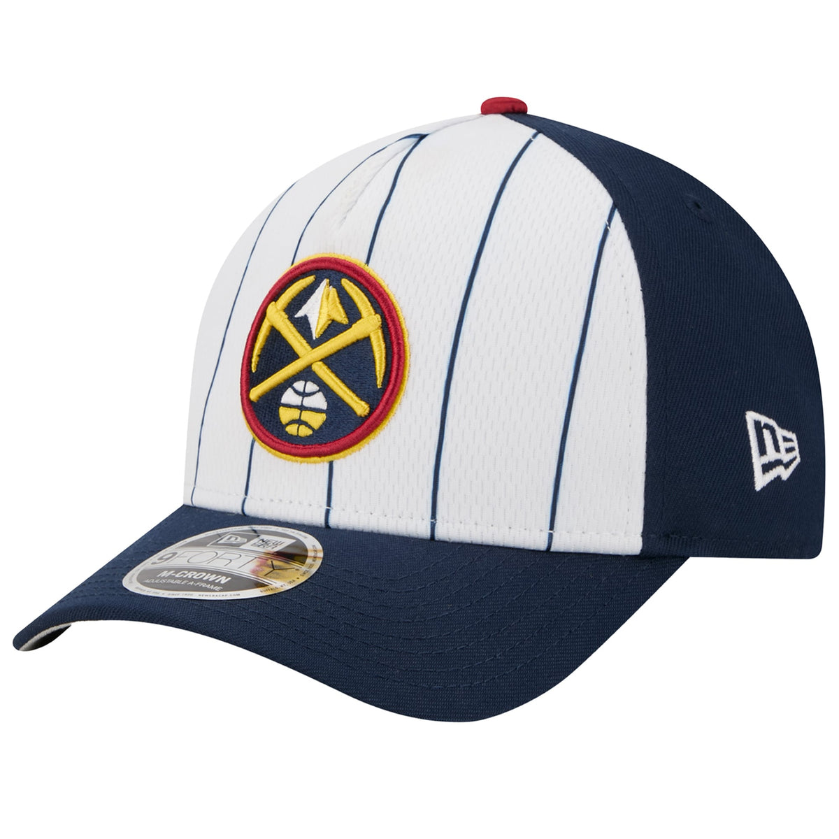 Men's Denver Nuggets  New Era White/Navy 2025 NBA Tip Off M-Crown A-Frame 9FORTY Adjustable Hat