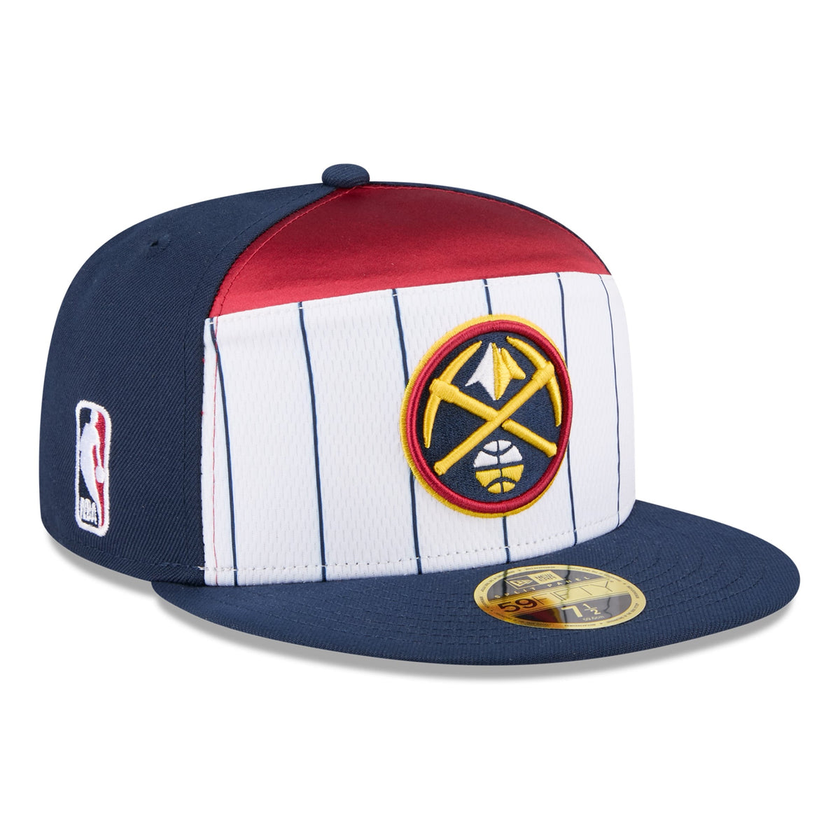 Men's Denver Nuggets  New Era White/Navy 2025 NBA Tip Off Split Panel 59FIFTY Fitted Hat