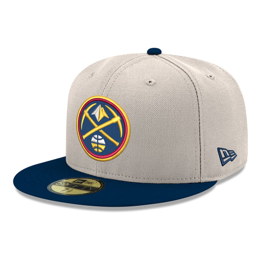 Men's Denver Nuggets  New Era White/Navy Chrome 59FIFTY Fitted Hat