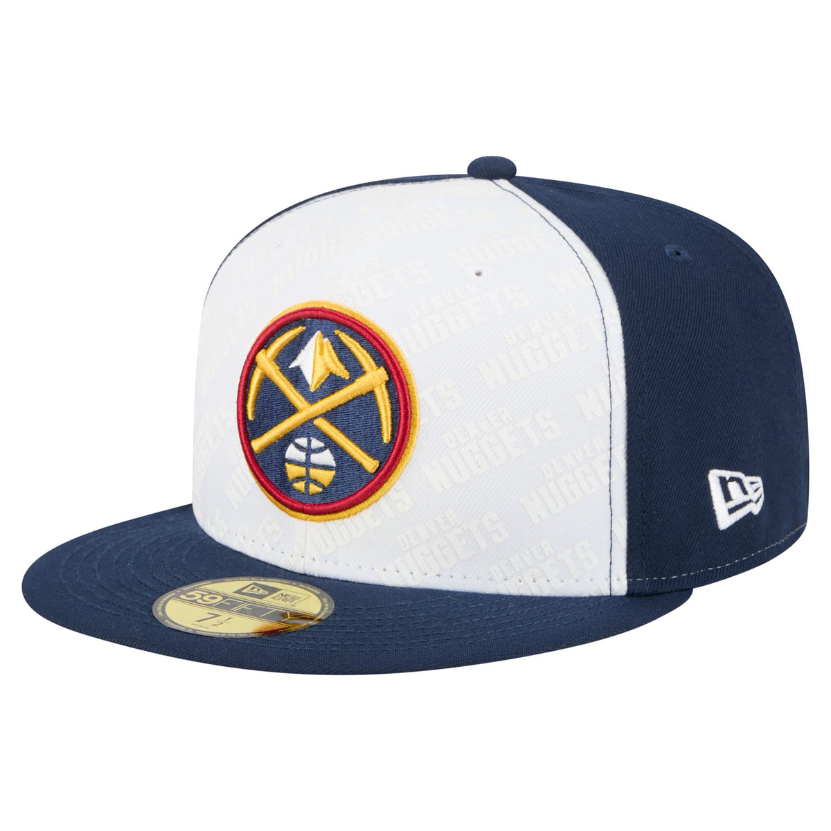 Men's Denver Nuggets  New Era White/Navy Repeat 59Fifty Fitted Hat