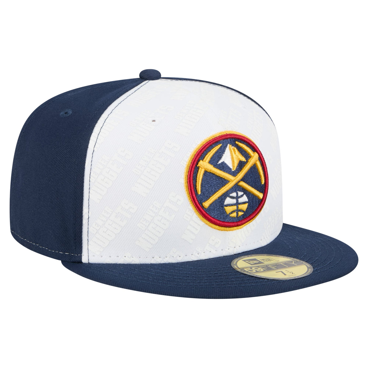 Men's Denver Nuggets  New Era White/Navy Repeat 59Fifty Fitted Hat