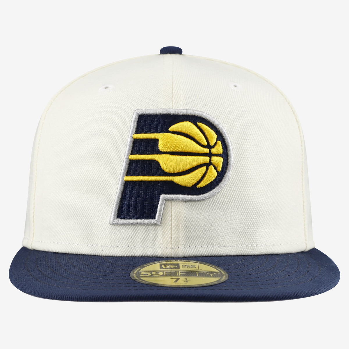 Men's Indiana Pacers  New Era White/Navy Chrome 59FIFTY Fitted Hat