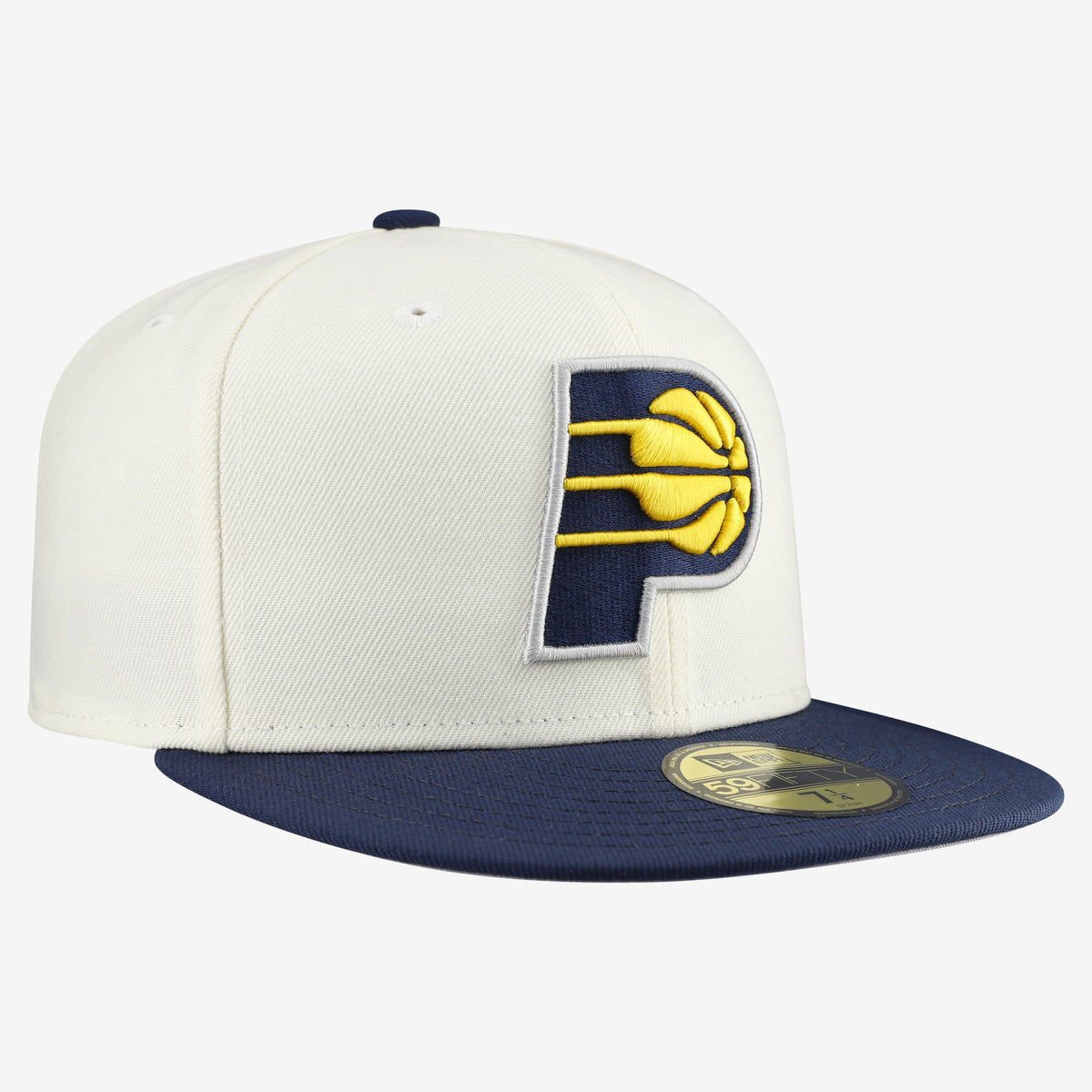 Men's Indiana Pacers  New Era White/Navy Chrome 59FIFTY Fitted Hat