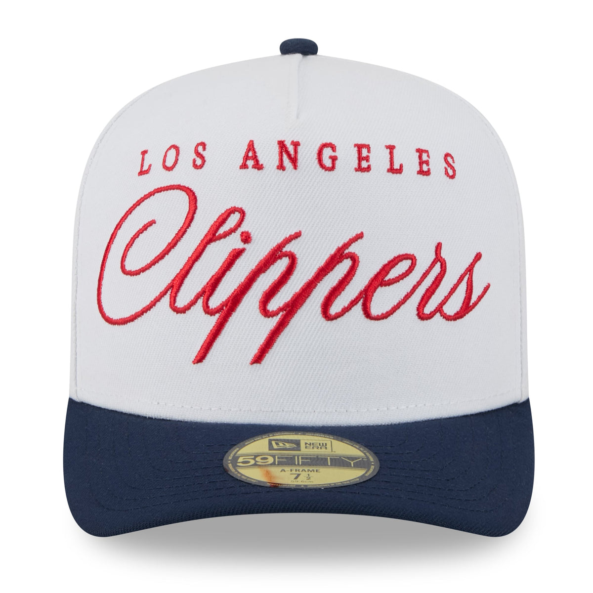 Men's LA Clippers New Era White/Navy 2025 NBA Draft A-Frame 59FIFTY Fitted Hat