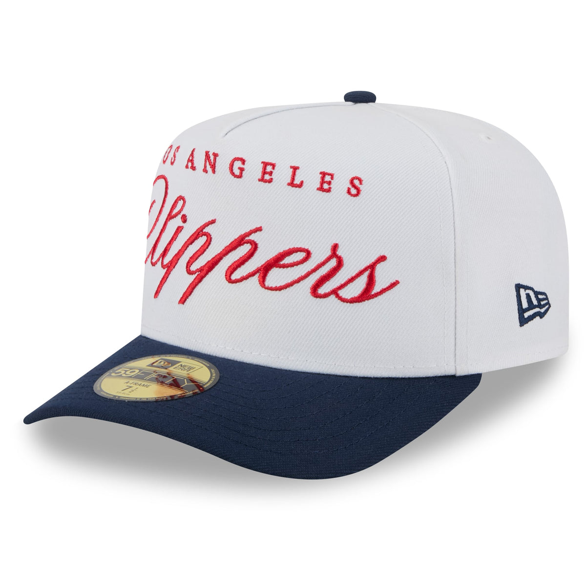 Men's LA Clippers New Era White/Navy 2025 NBA Draft A-Frame 59FIFTY Fitted Hat