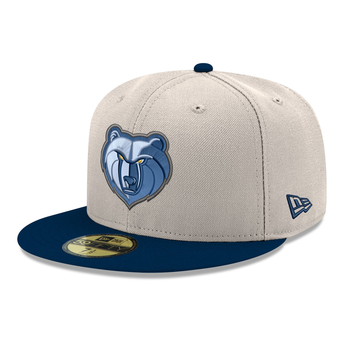 Men's Memphis Grizzlies  New Era White/Navy Chrome 59FIFTY Fitted Hat