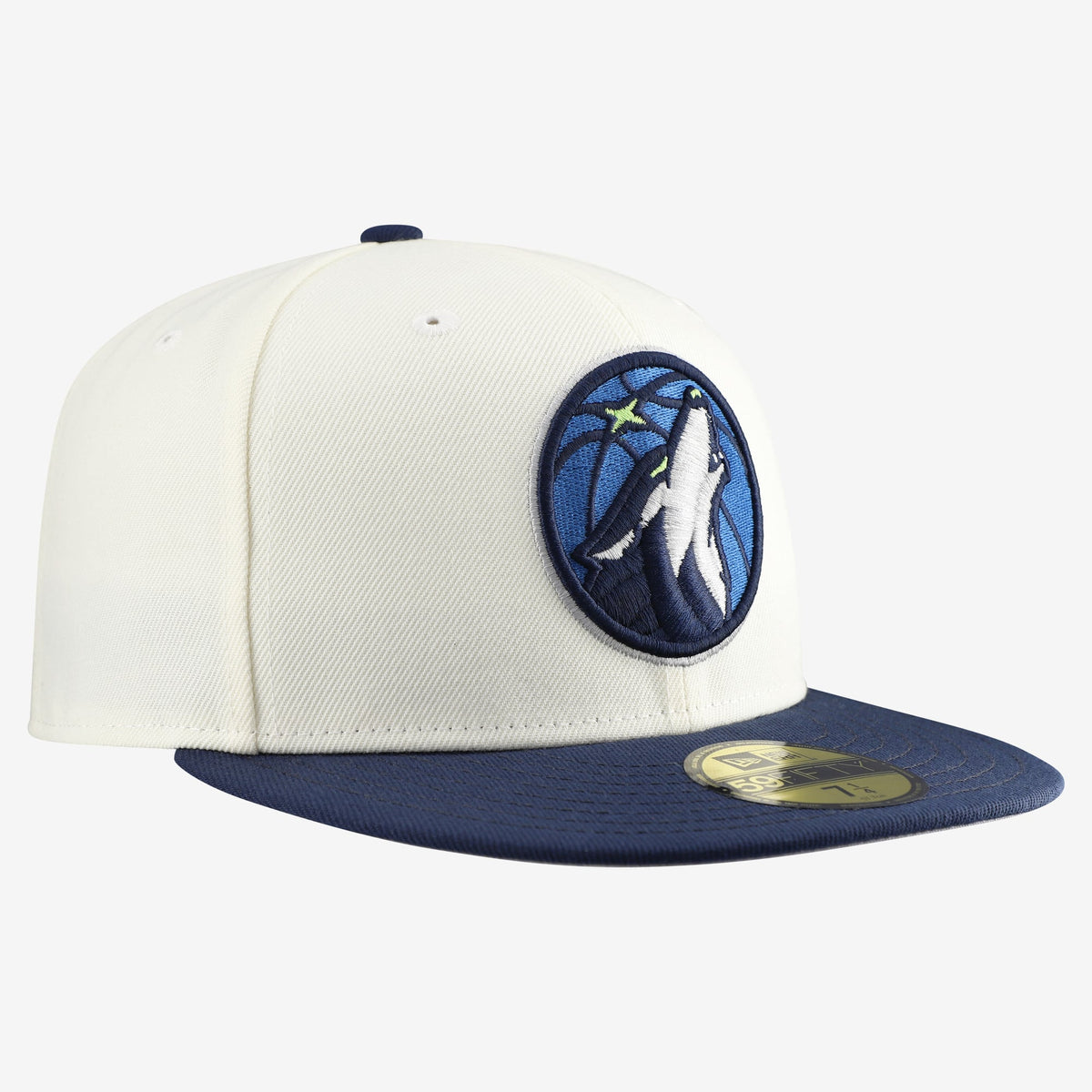 Men's Minnesota Timberwolves  New Era White/Navy Chrome 59FIFTY Fitted Hat