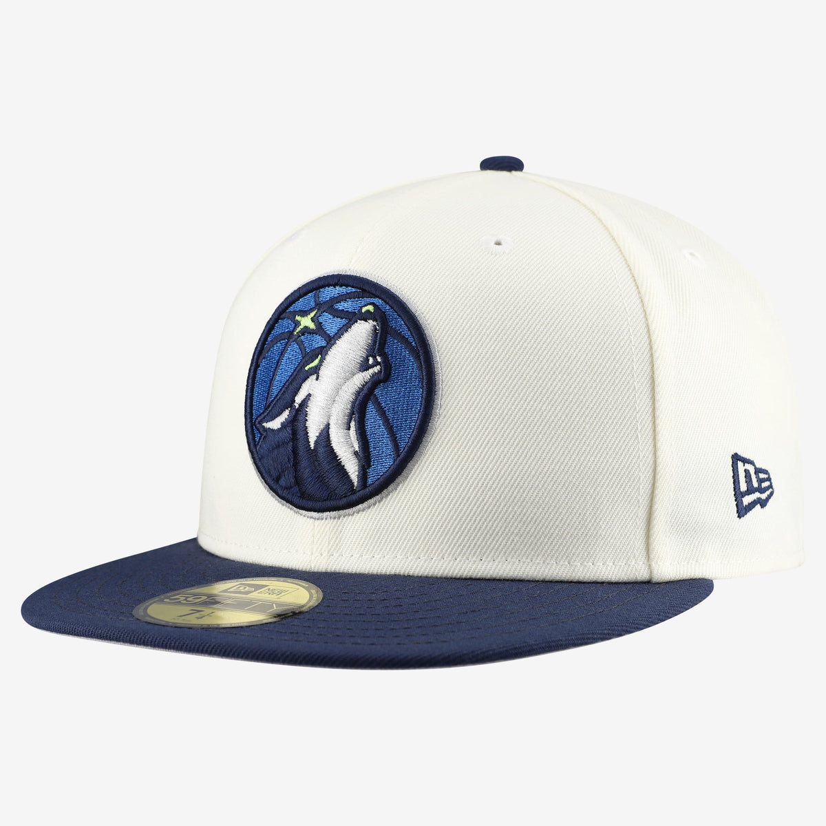 Men's Minnesota Timberwolves  New Era White/Navy Chrome 59FIFTY Fitted Hat