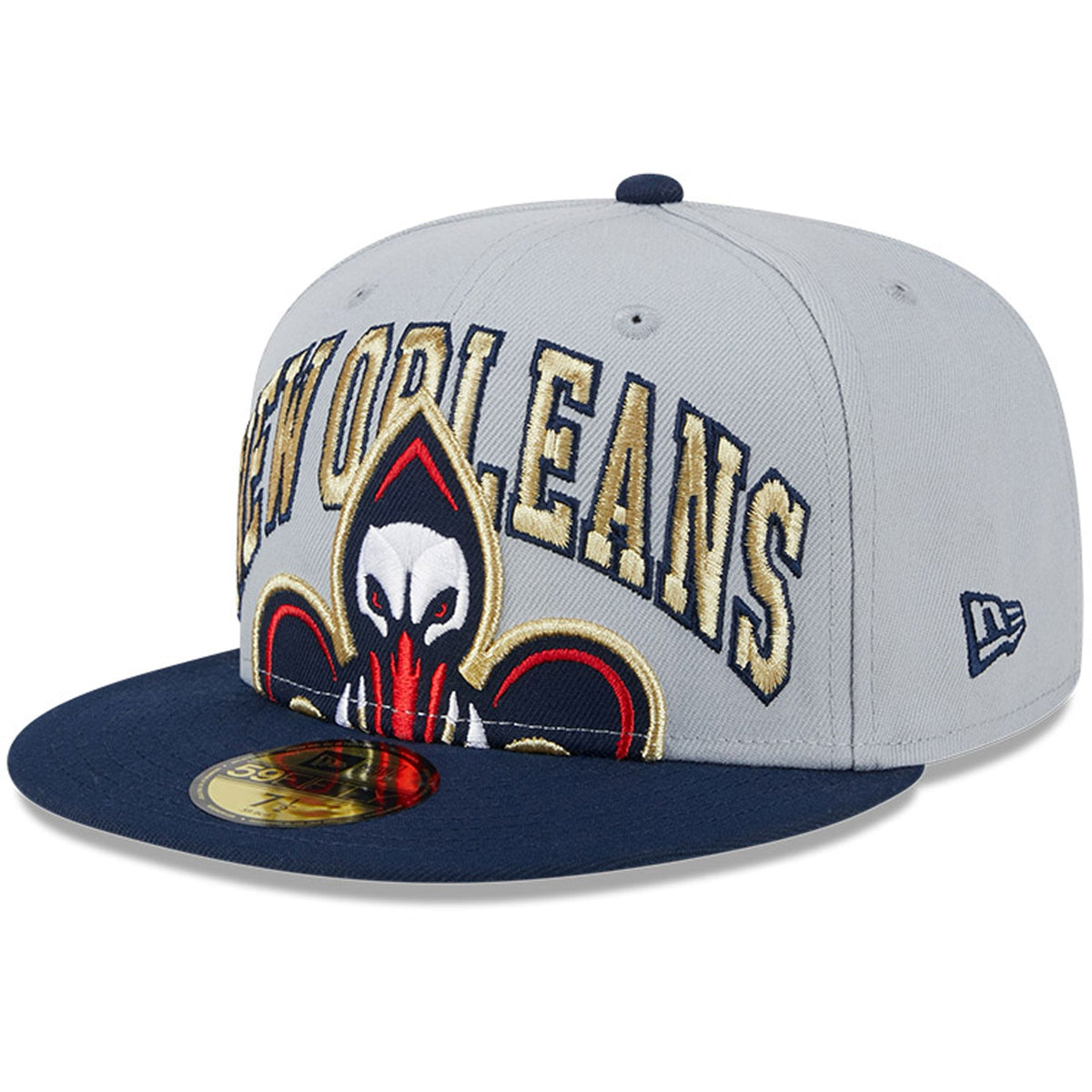 Men's New Orleans Pelicans New Era Gray/Navy Tip-Off Two-Tone 59FIFTY Fitted Hat