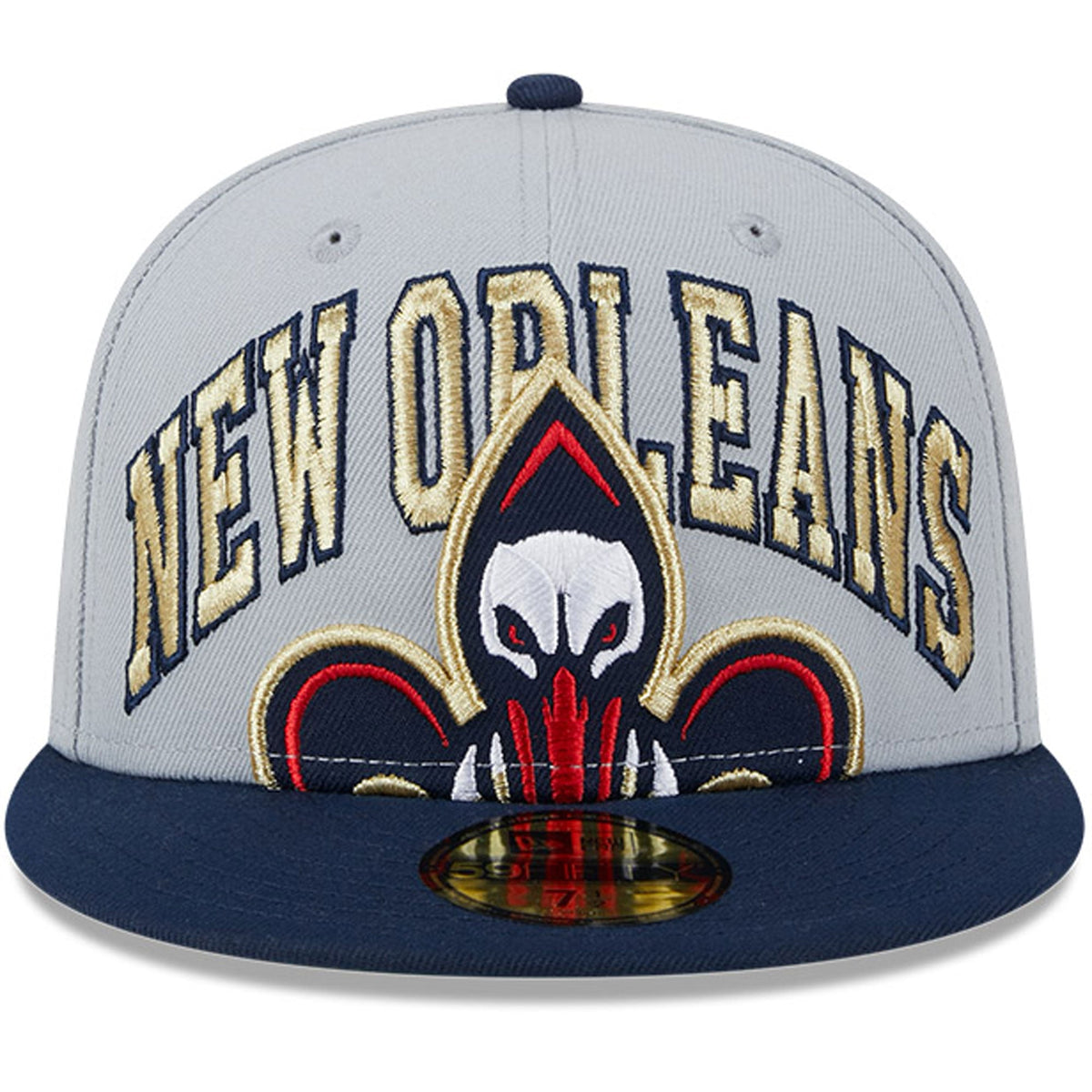 Men's New Orleans Pelicans New Era Gray/Navy Tip-Off Two-Tone 59FIFTY Fitted Hat