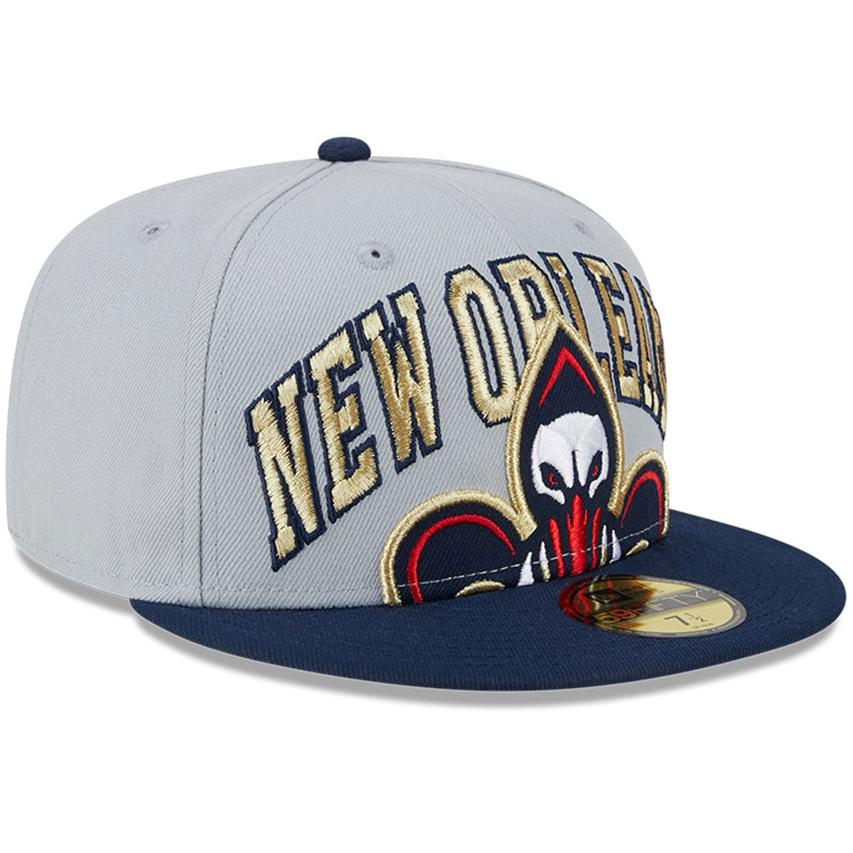 Men's New Orleans Pelicans New Era Gray/Navy Tip-Off Two-Tone 59FIFTY Fitted Hat