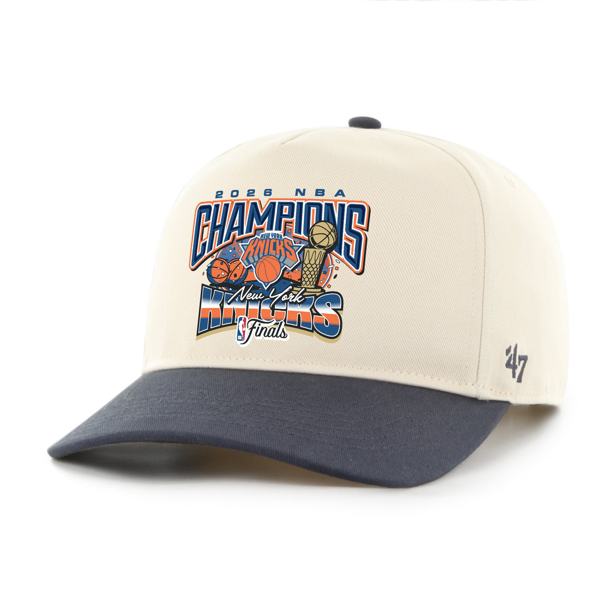 Men's New York Knicks '47 Cream/Navy 2026 NBA Finals Champions Hitch Adjustable Hat