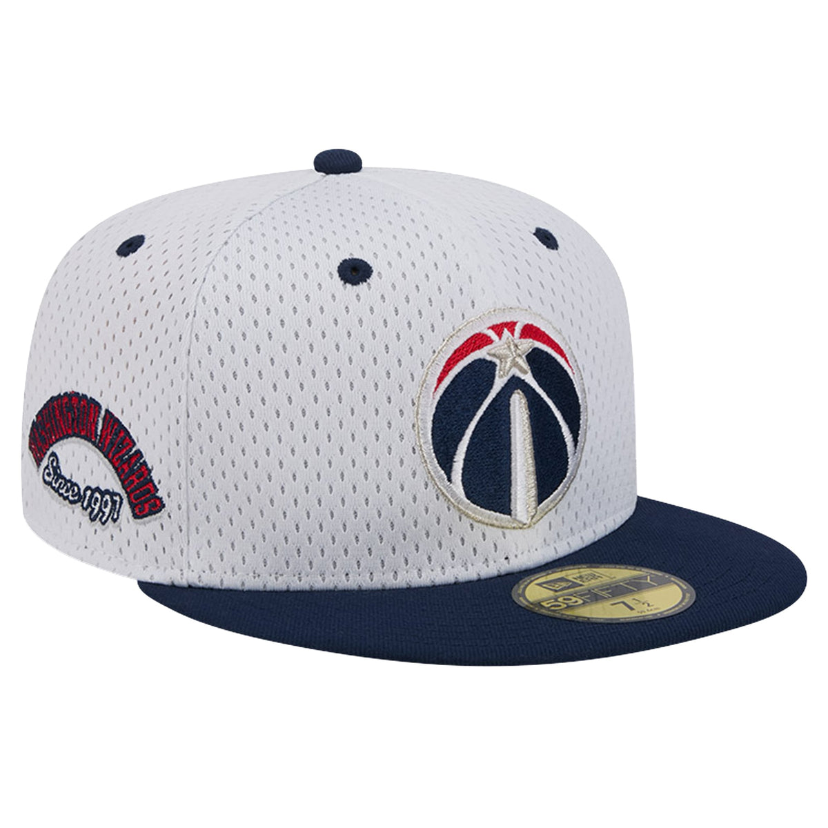 Men's Washington Wizards New Era White/Navy Throwback 2Tone 59FIFTY Fitted Hat