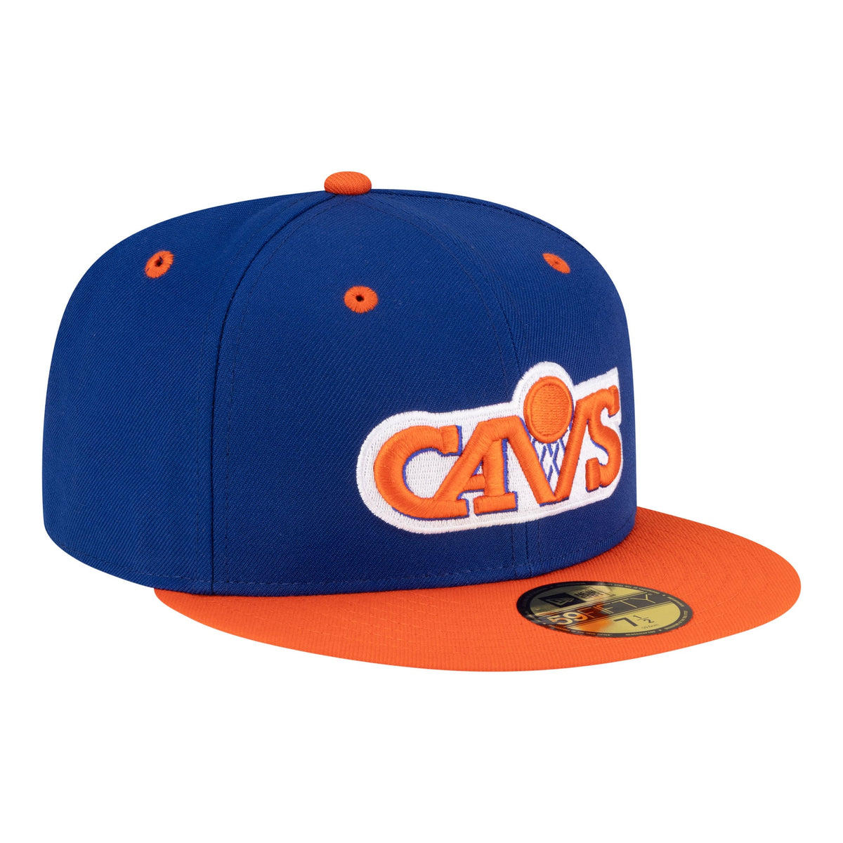 Men's Cleveland Cavaliers  New Era Blue/Orange 80s Throwback 59FIFTY Fitted Hat