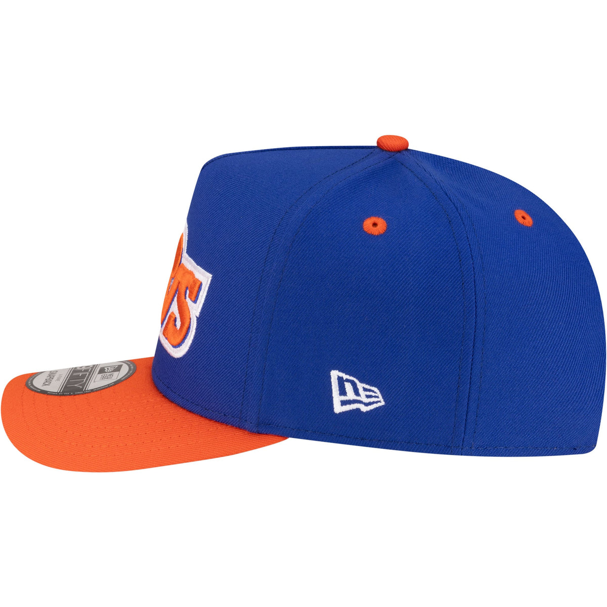 Men's Cleveland Cavaliers  New Era Blue/Orange 80s Throwback A-Frame 9FIFTY Snapback Hat
