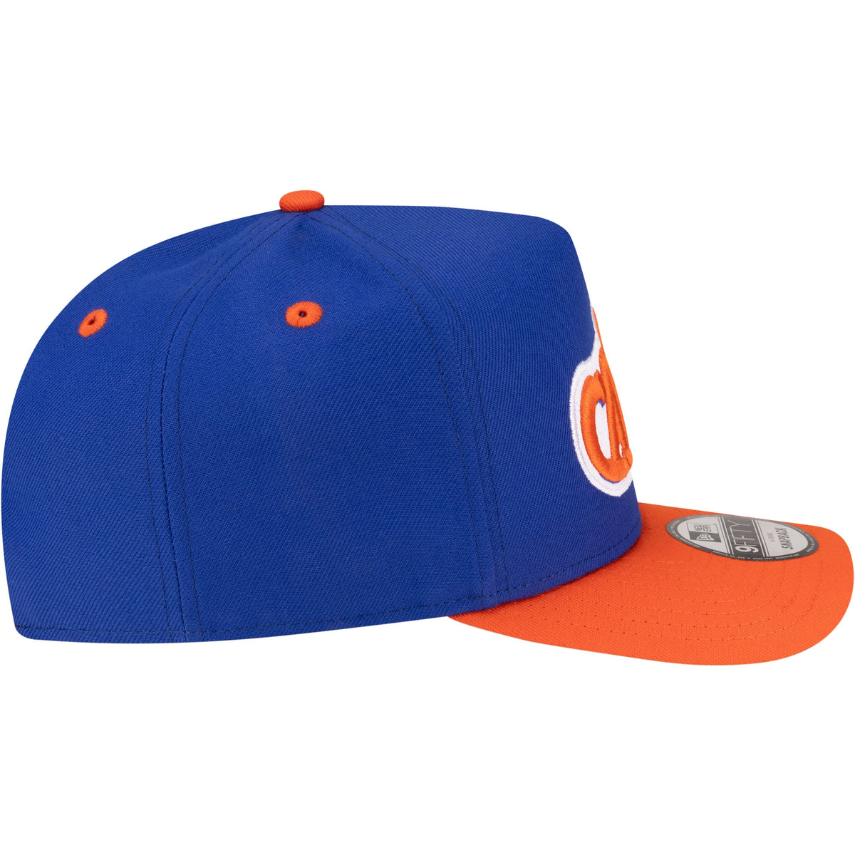 Men's Cleveland Cavaliers  New Era Blue/Orange 80s Throwback A-Frame 9FIFTY Snapback Hat