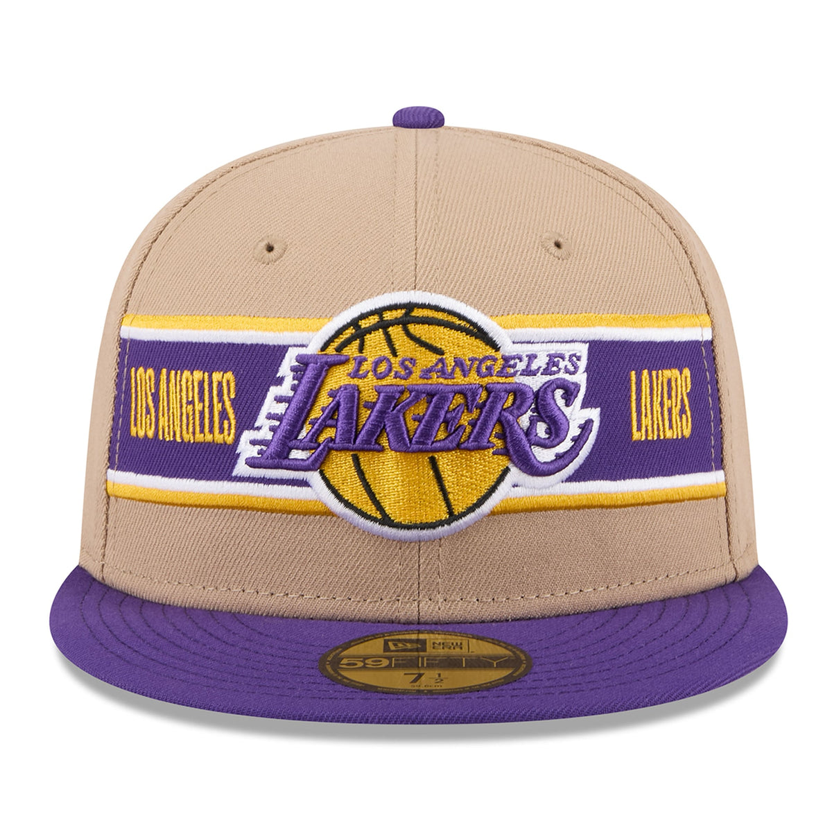 Men's Los Angeles Lakers New Era Tan/Purple 2024 NBA Draft 59FIFTY Fitted Hat