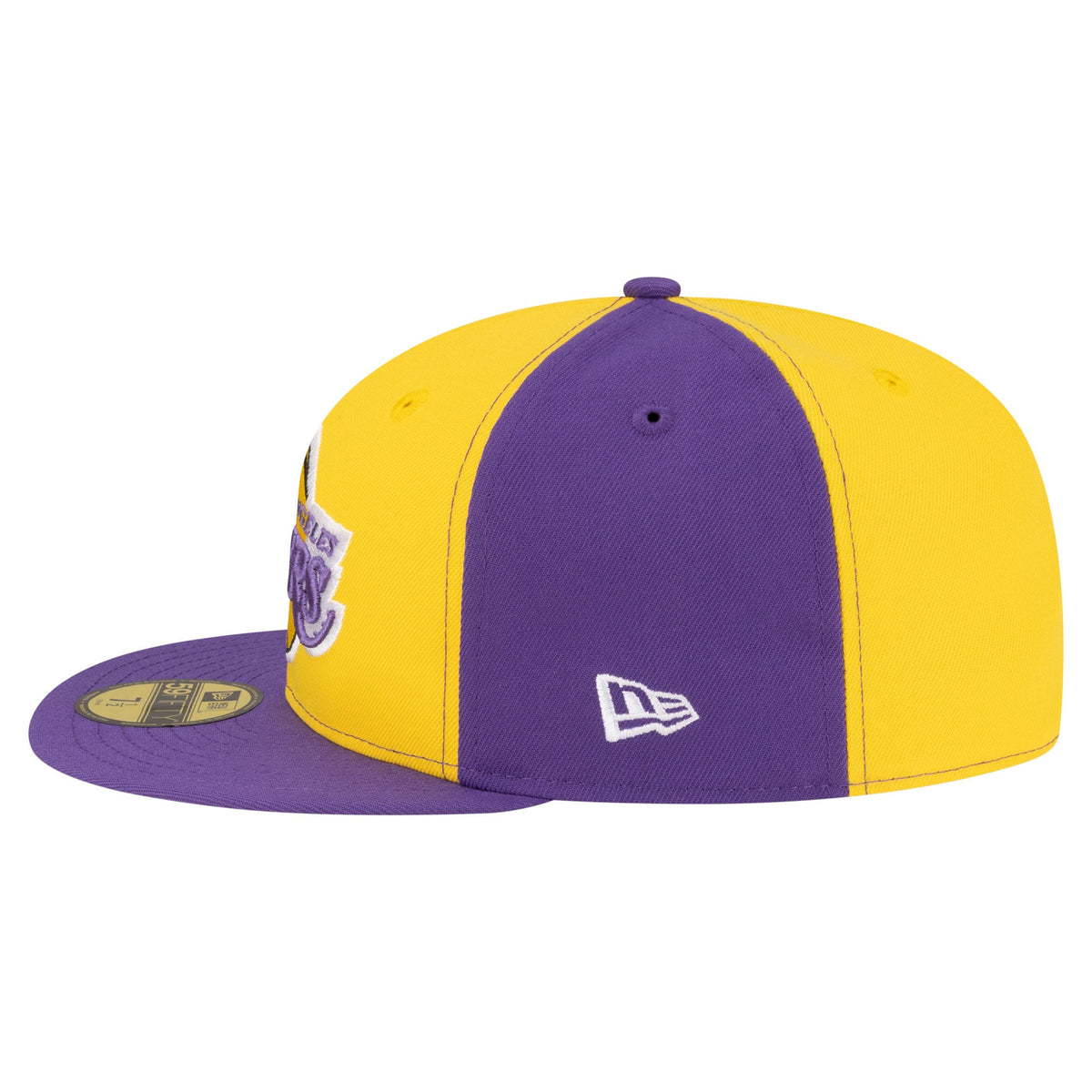 Men's Los Angeles Lakers  New Era Gold/Purple 80s Throwback Pinwheel 59FIFTY Fitted Hat