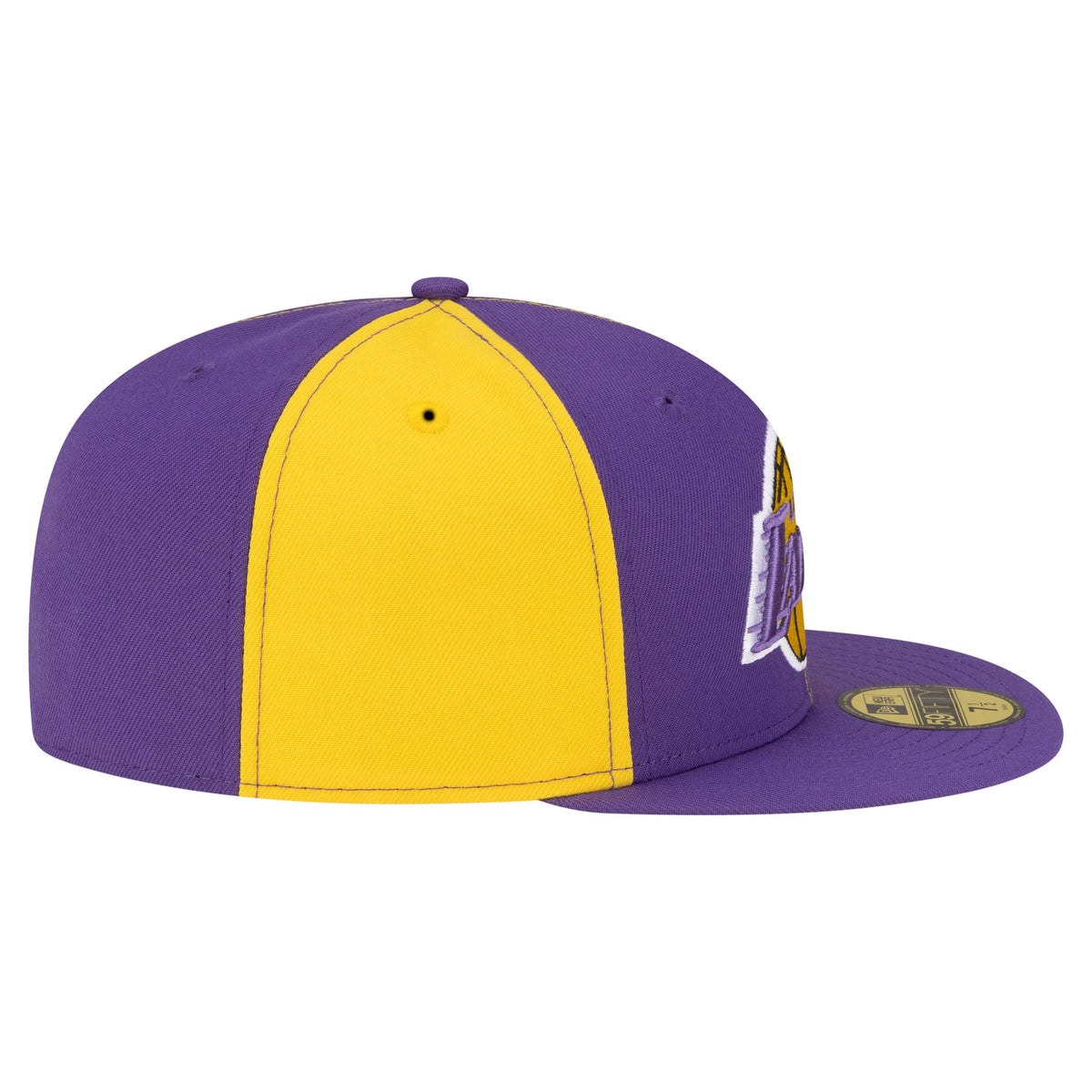 Men's Los Angeles Lakers  New Era Gold/Purple 80s Throwback Pinwheel 59FIFTY Fitted Hat