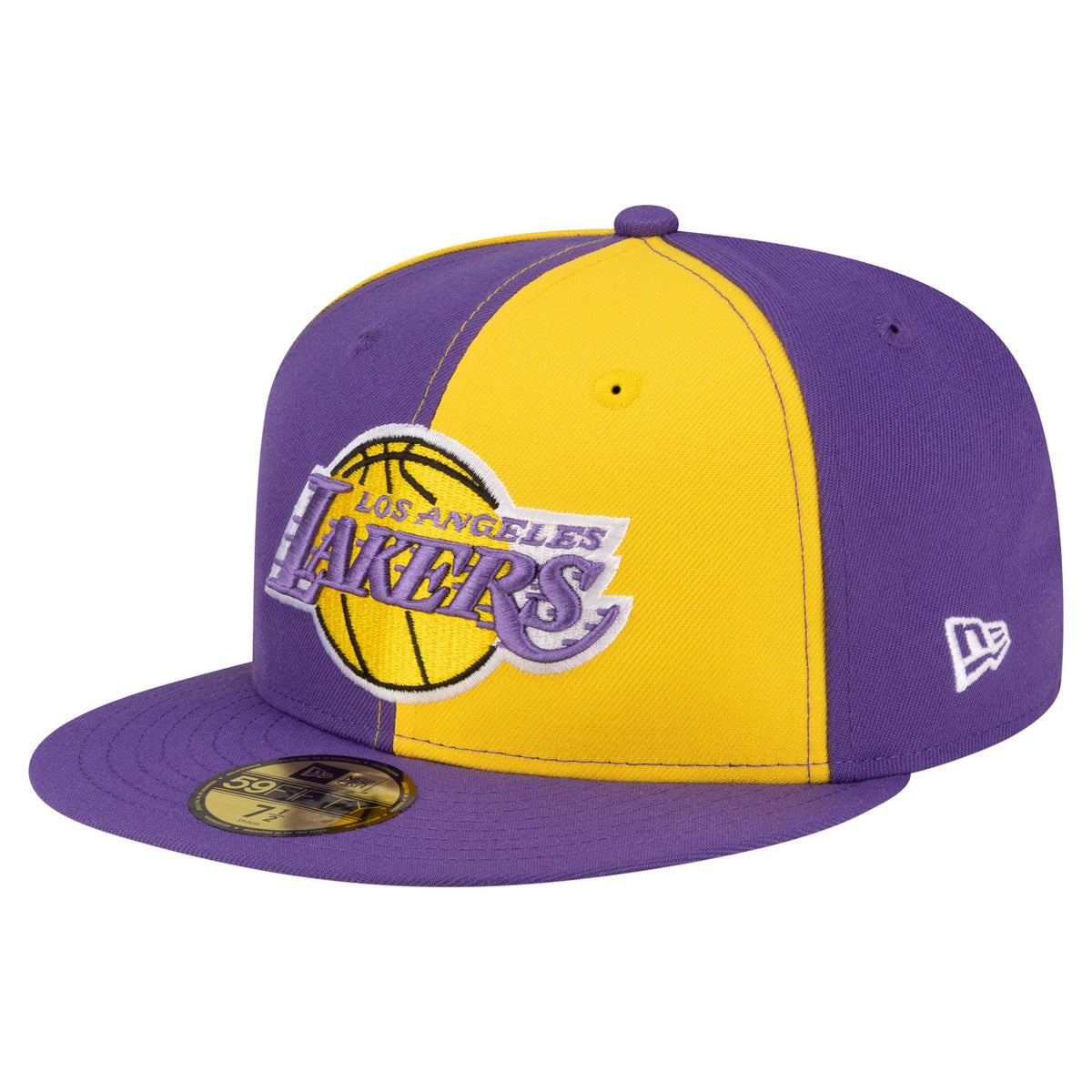 Men's Los Angeles Lakers  New Era Gold/Purple 80s Throwback Pinwheel 59FIFTY Fitted Hat