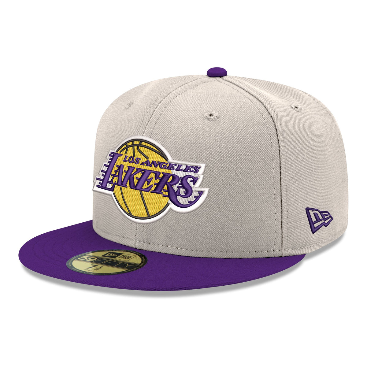 Men's Los Angeles Lakers  New Era Gray/Purple Chrome 59FIFTY Fitted Hat