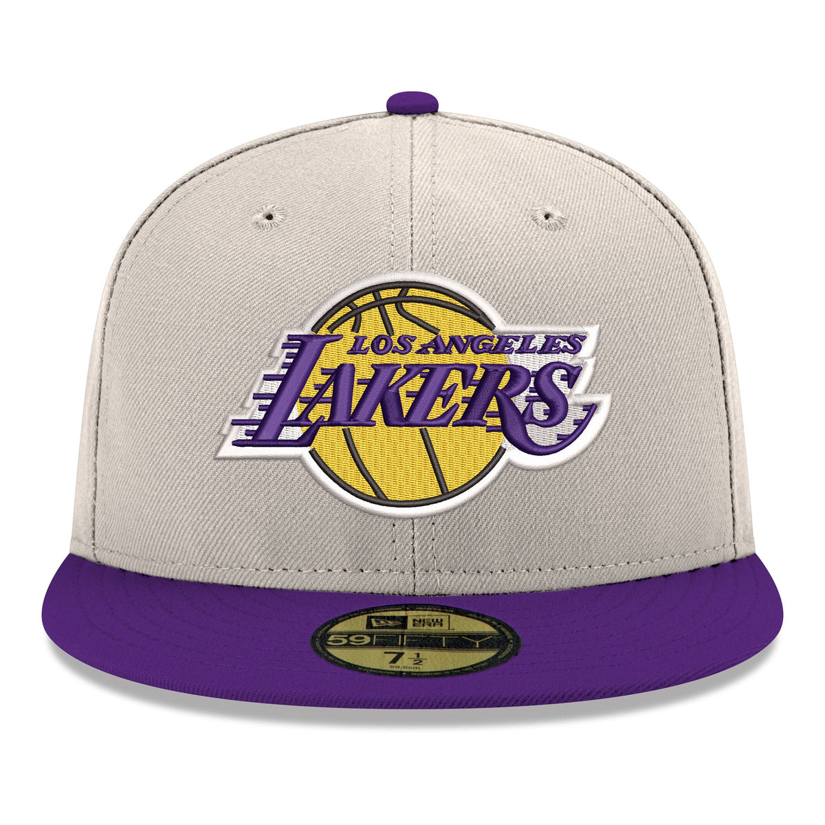 Men's Los Angeles Lakers  New Era Gray/Purple Chrome 59FIFTY Fitted Hat