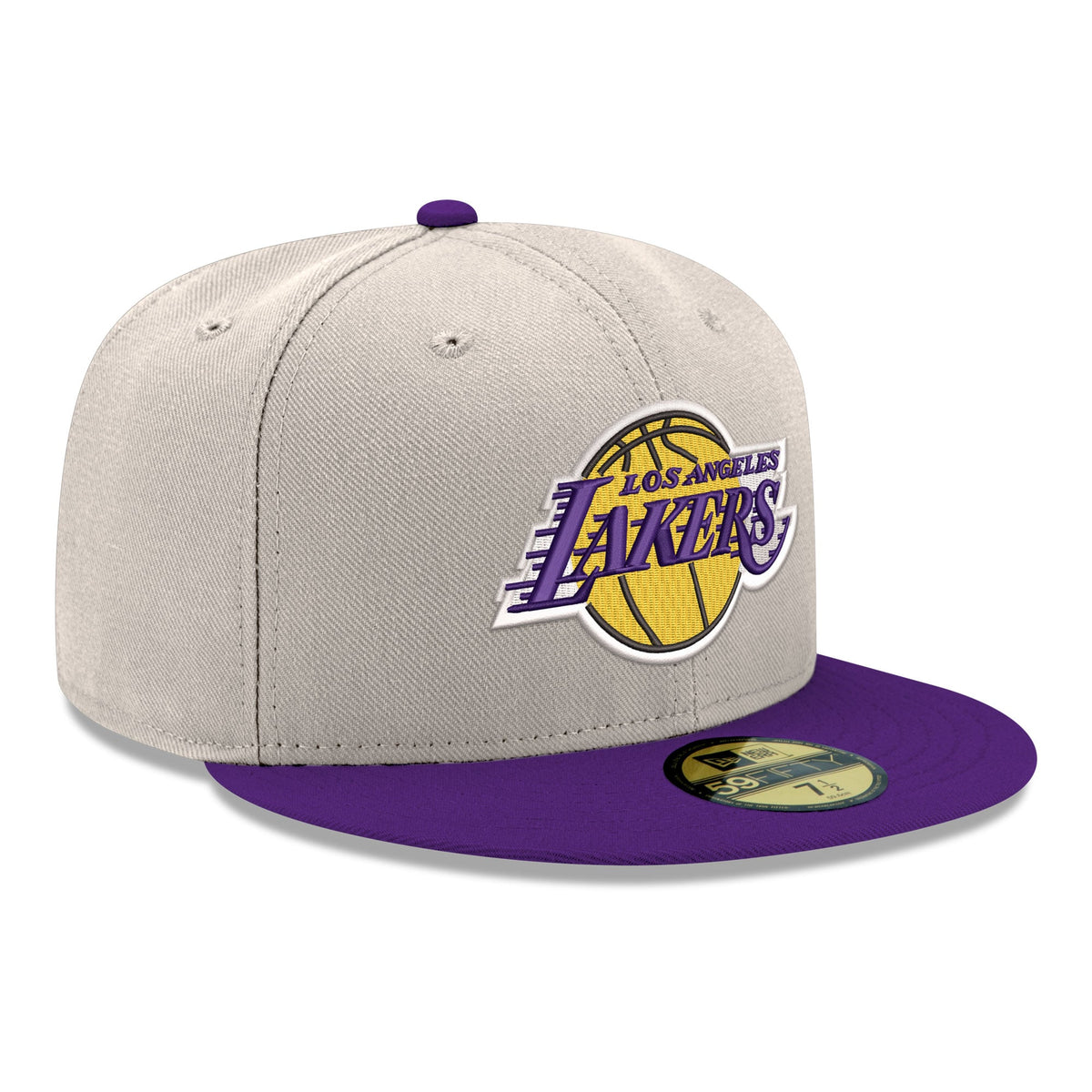 Men's Los Angeles Lakers  New Era Gray/Purple Chrome 59FIFTY Fitted Hat