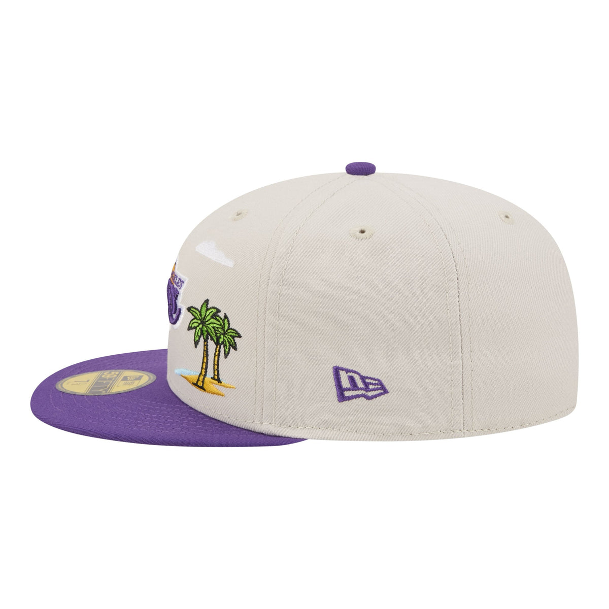 Men's Los Angeles Lakers  New Era Tan/Purple Localized City Icon 59FIFTY Fitted Hat