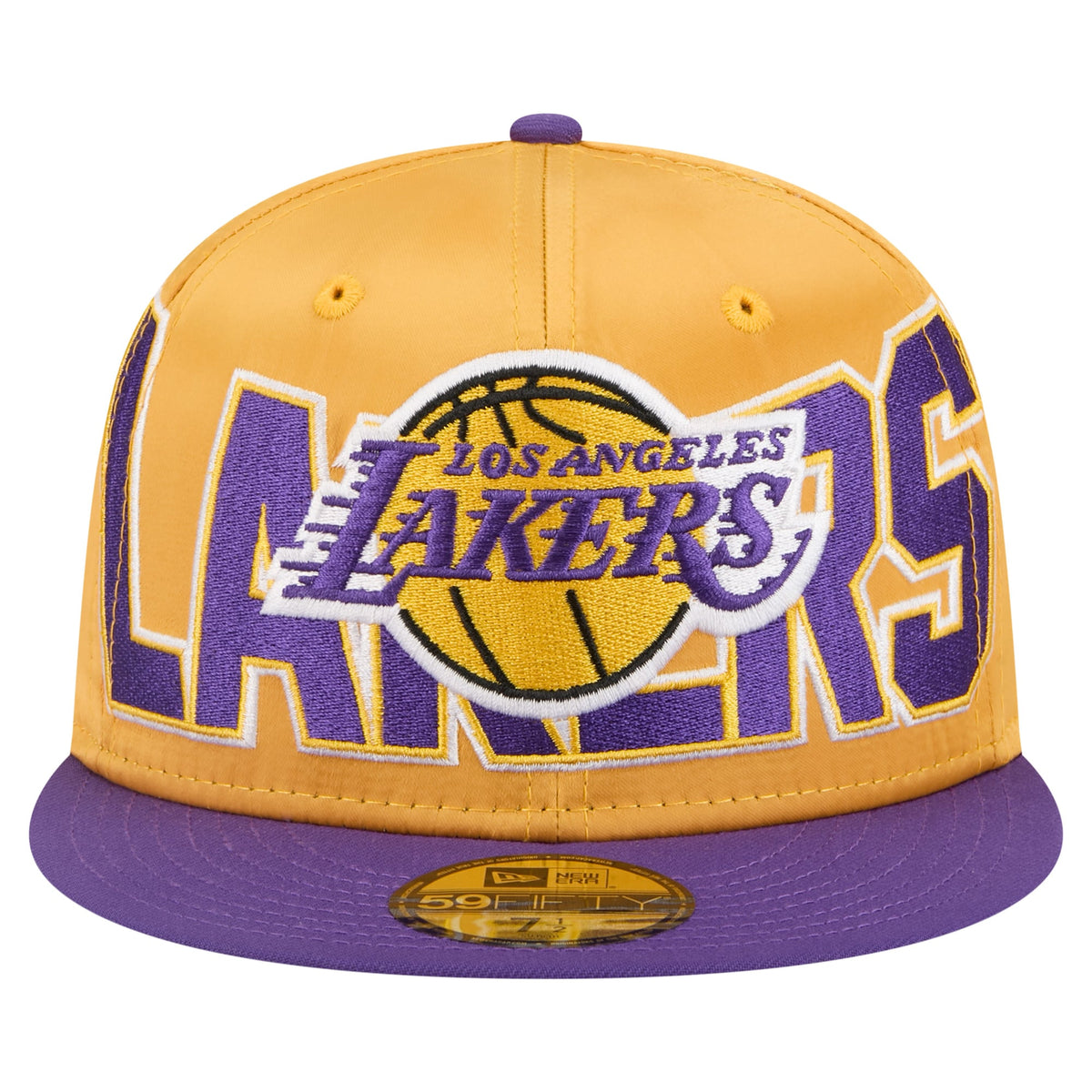 Men's Los Angeles Lakers New Era Gold/Purple Satin Two-Tone 59FIFTY Fitted Hat