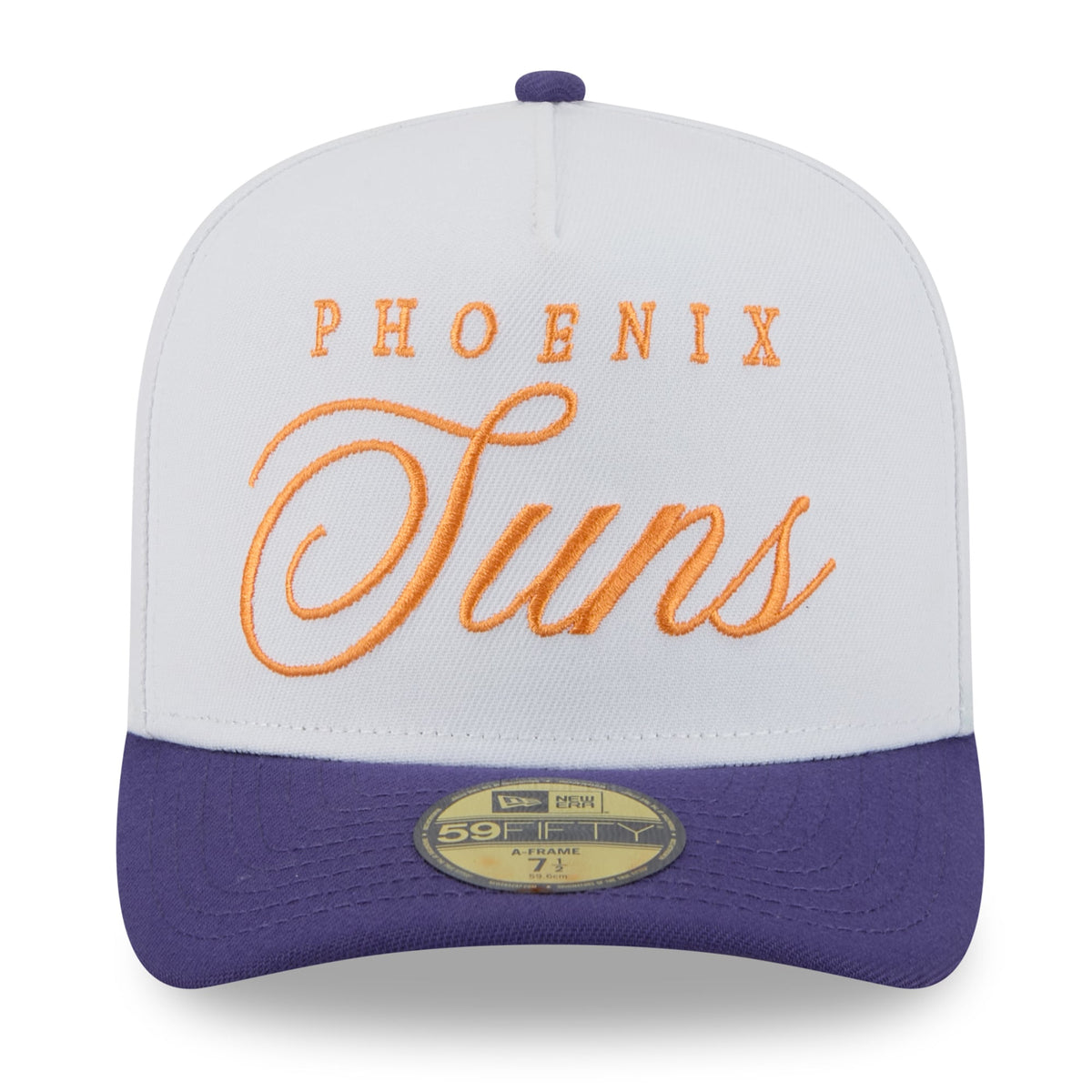 Men's Phoenix Suns New Era White/Purple 2025 NBA Draft A-Frame 59FIFTY Fitted Hat