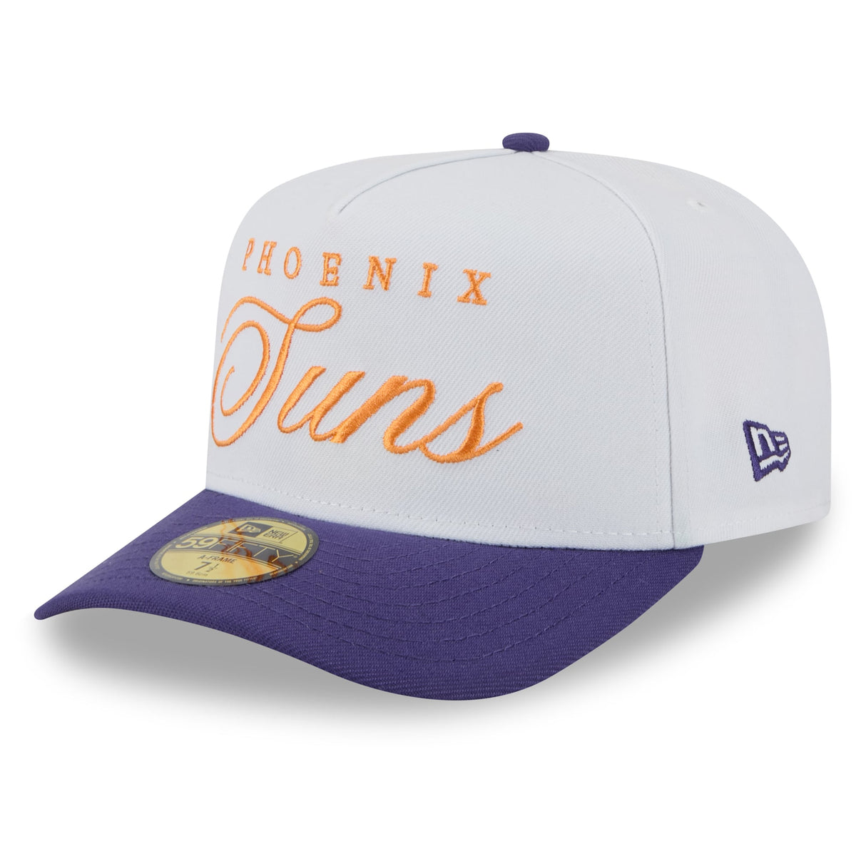 Men's Phoenix Suns New Era White/Purple 2025 NBA Draft A-Frame 59FIFTY Fitted Hat