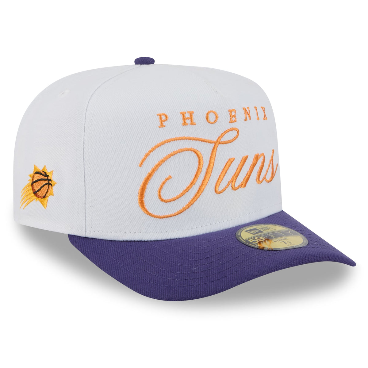 Men's Phoenix Suns New Era White/Purple 2025 NBA Draft A-Frame 59FIFTY Fitted Hat