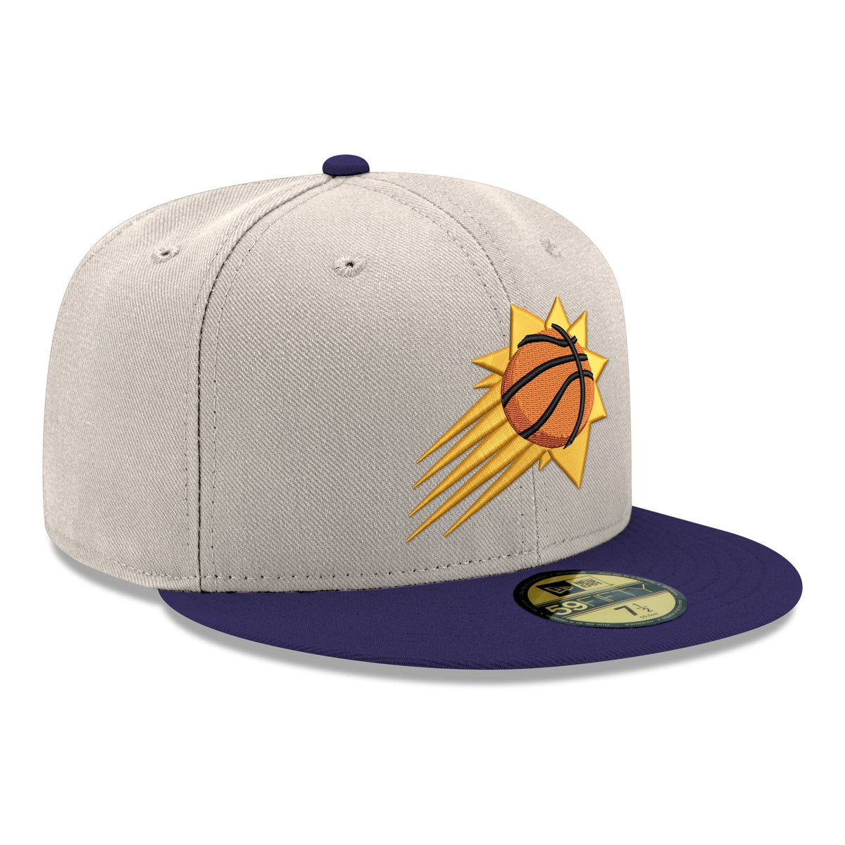 Men's Phoenix Suns  New Era White/Purple Chrome 59FIFTY Fitted Hat