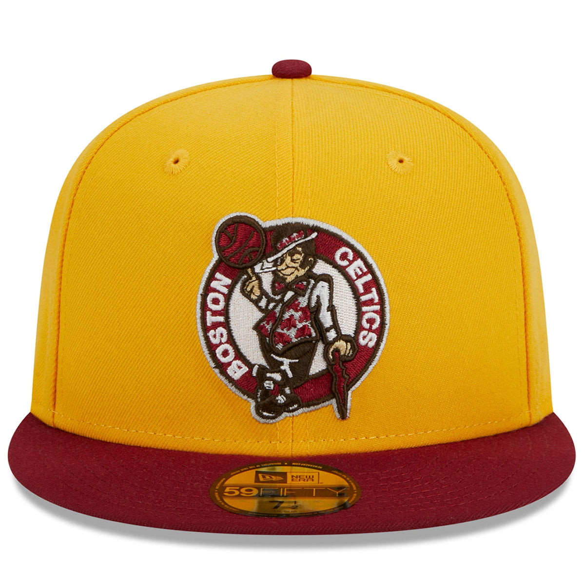 Men's Boston Celtics New Era Yellow/Red Fall Leaves 2-Tone 59FIFTY Fitted Hat