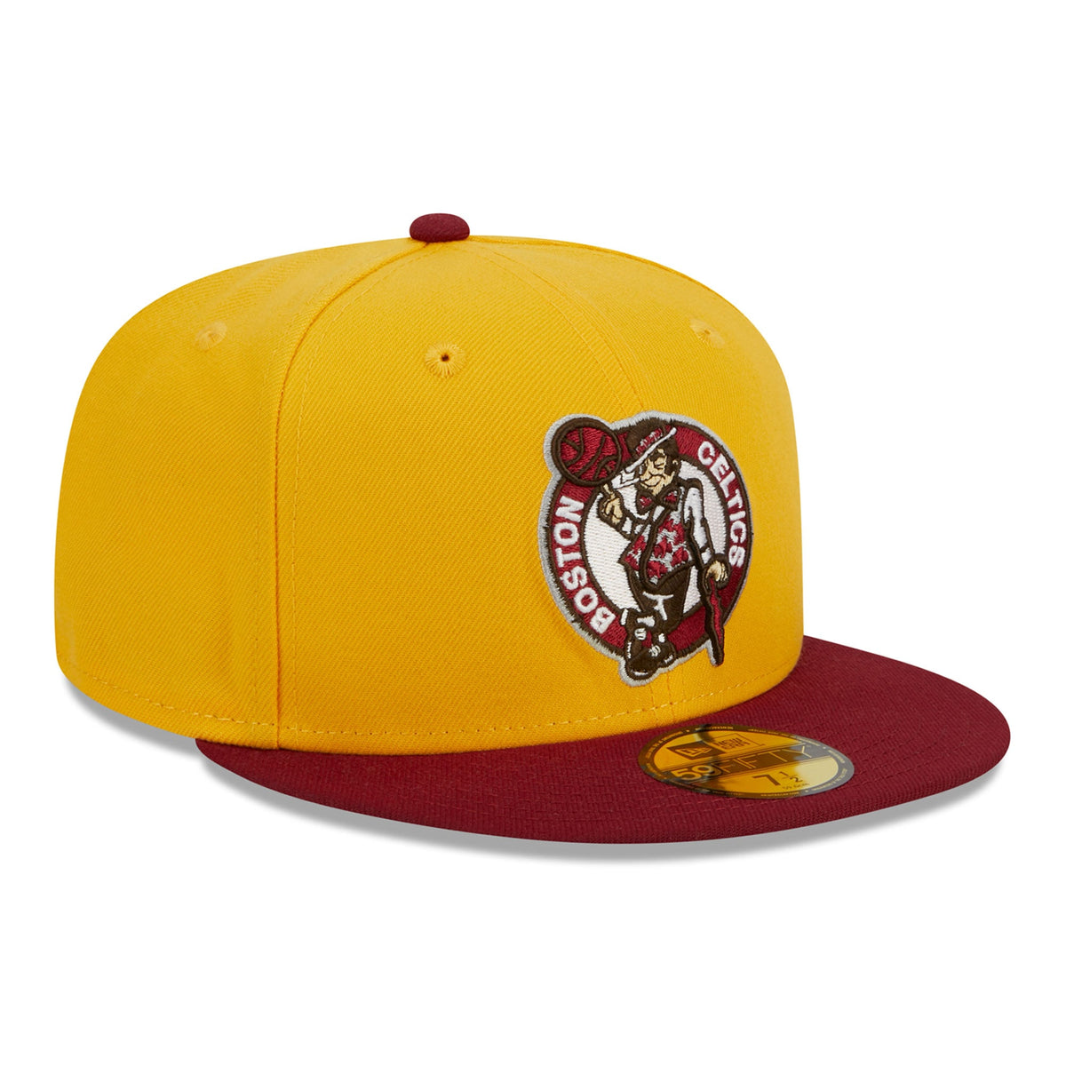 Men's Boston Celtics New Era Yellow/Red Fall Leaves 2-Tone 59FIFTY Fitted Hat