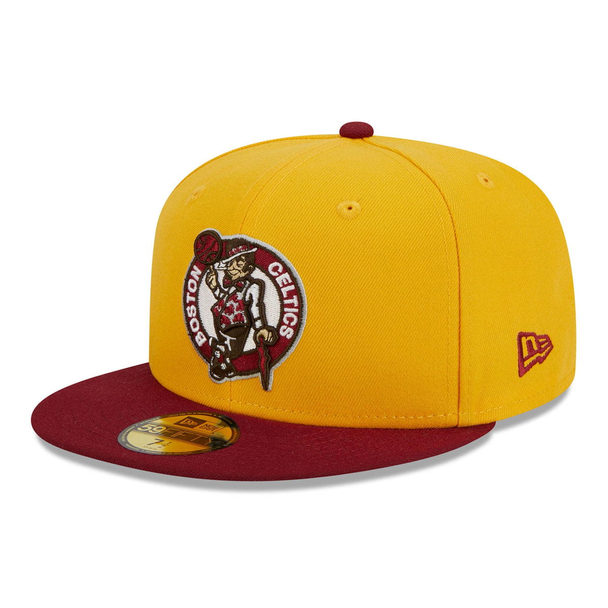Men's Boston Celtics New Era Yellow/Red Fall Leaves 2-Tone 59FIFTY Fitted Hat
