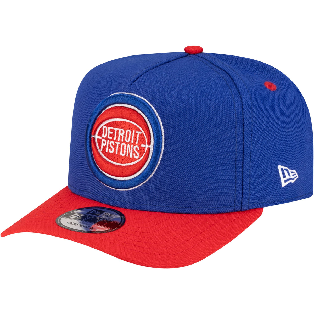 Men's Detroit Pistons  New Era Blue/Red 80s Throwback A-Frame 9FIFTY Snapback Hat