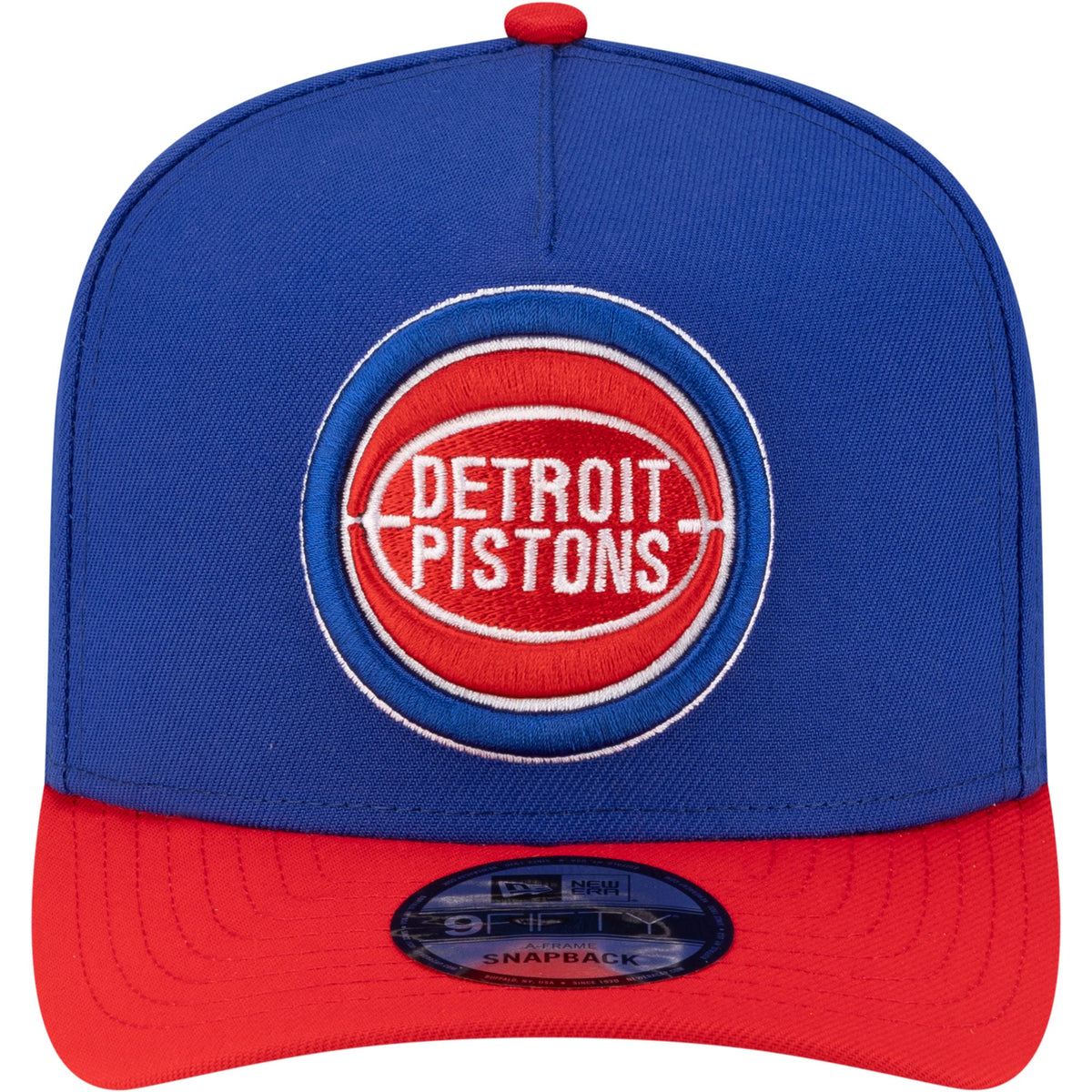 Men's Detroit Pistons  New Era Blue/Red 80s Throwback A-Frame 9FIFTY Snapback Hat
