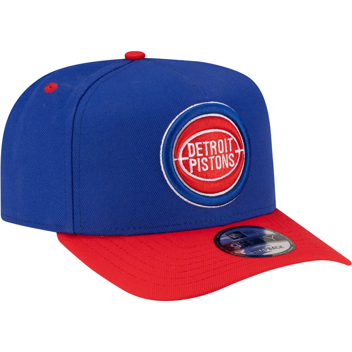 Men's Detroit Pistons  New Era Blue/Red 80s Throwback A-Frame 9FIFTY Snapback Hat