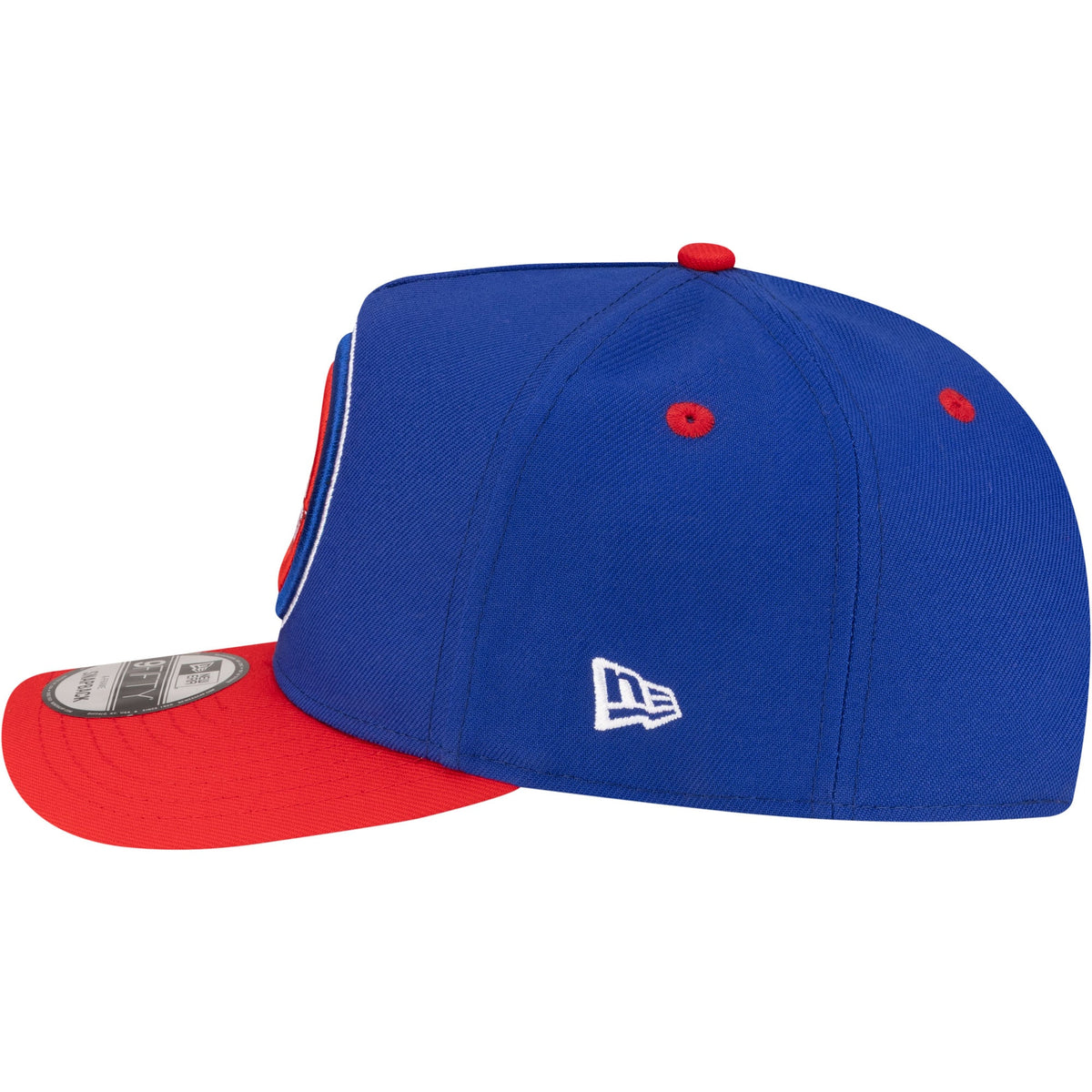 Men's Detroit Pistons  New Era Blue/Red 80s Throwback A-Frame 9FIFTY Snapback Hat