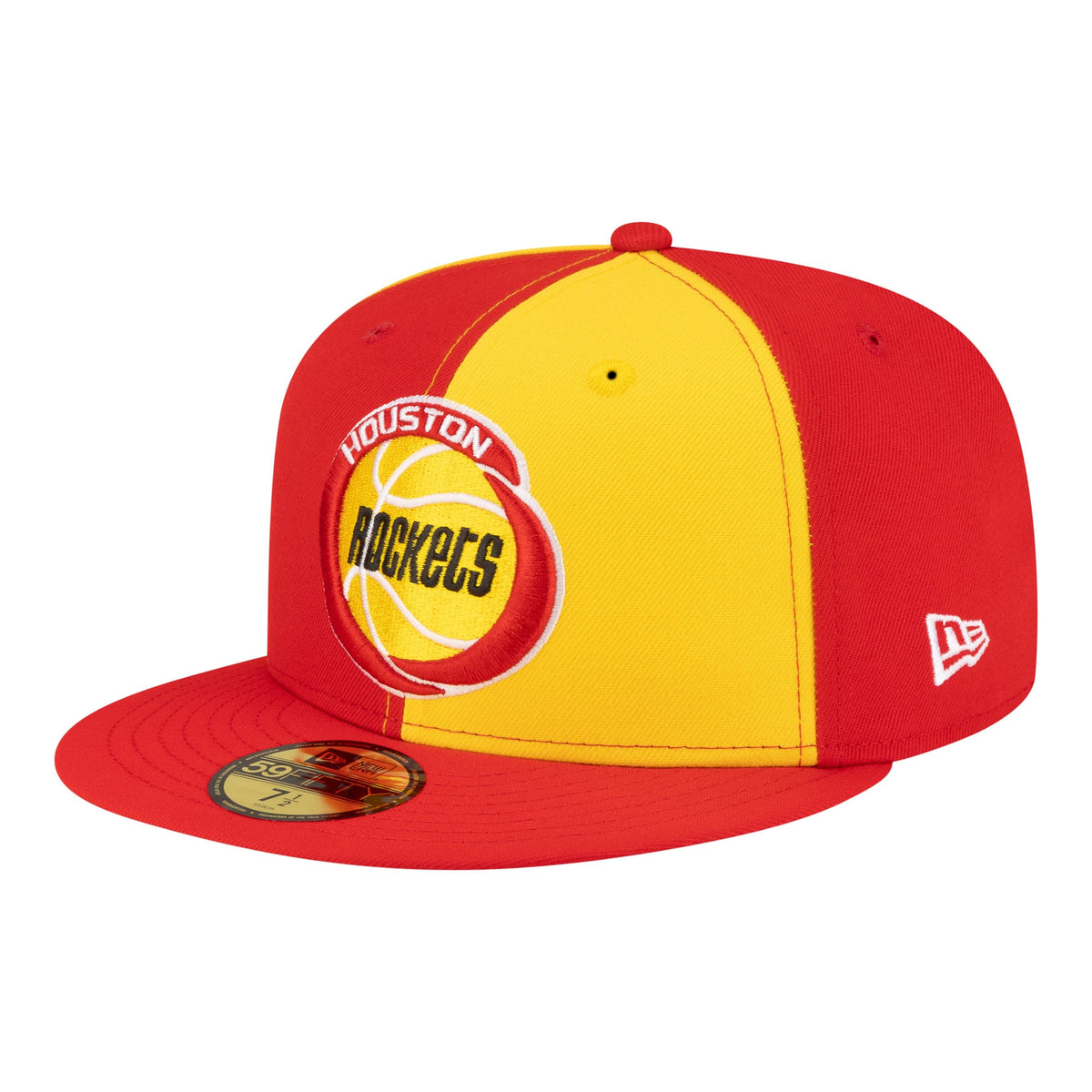 Men's Houston Rockets  New Era Gold/Red 80s Throwback Pinwheel 59FIFTY Fitted Hat