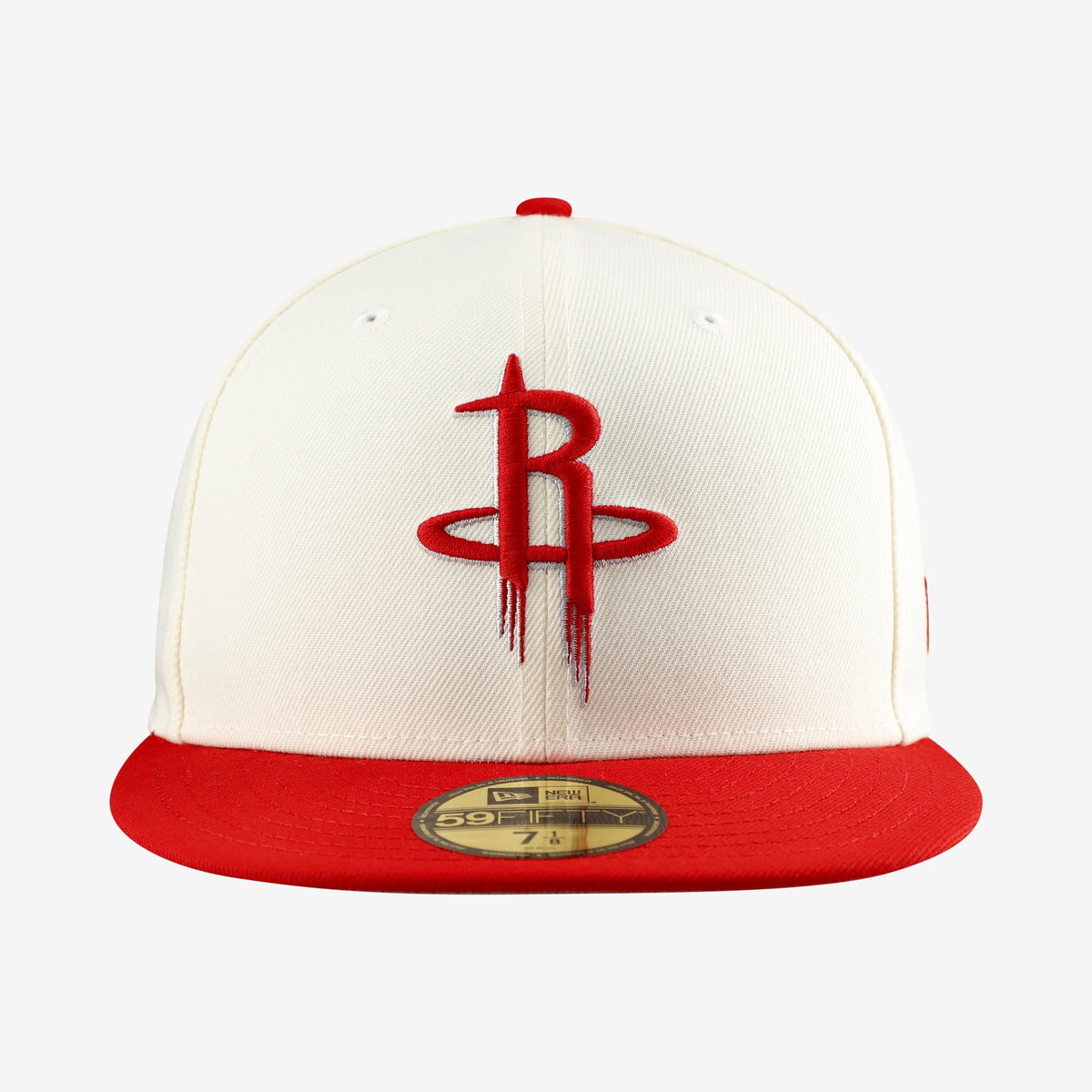Men's Houston Rockets  New Era White/Red Chrome 59FIFTY Fitted Hat